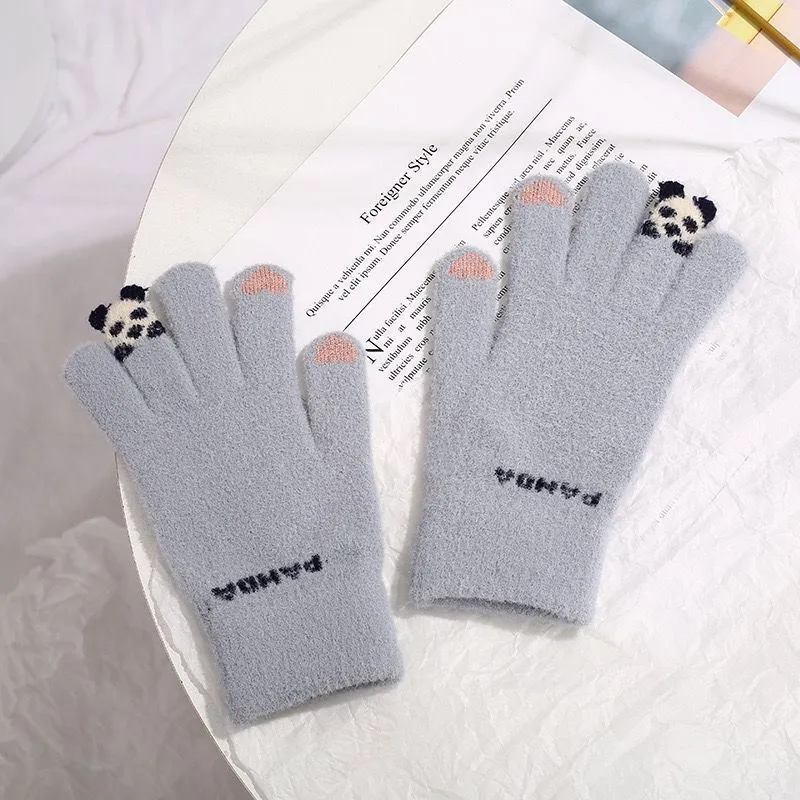Ai Jiawei Plush Yarn Gloves Unisex-3
