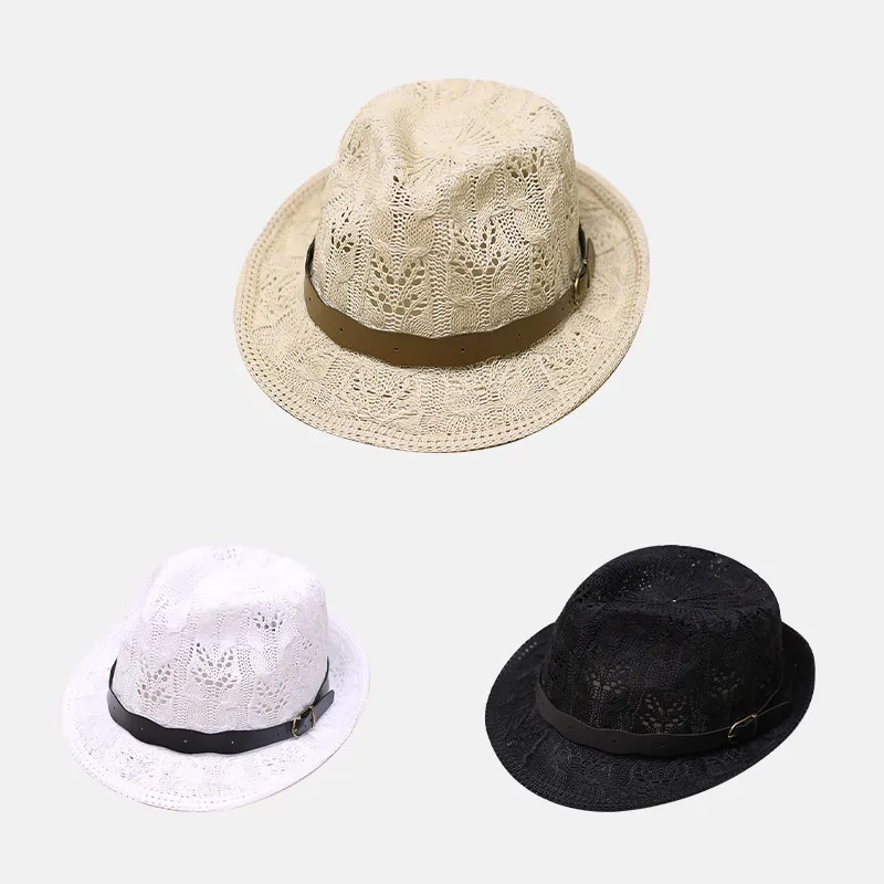 Ai Jiawei Straw Woven Top Hats Unisex-7
