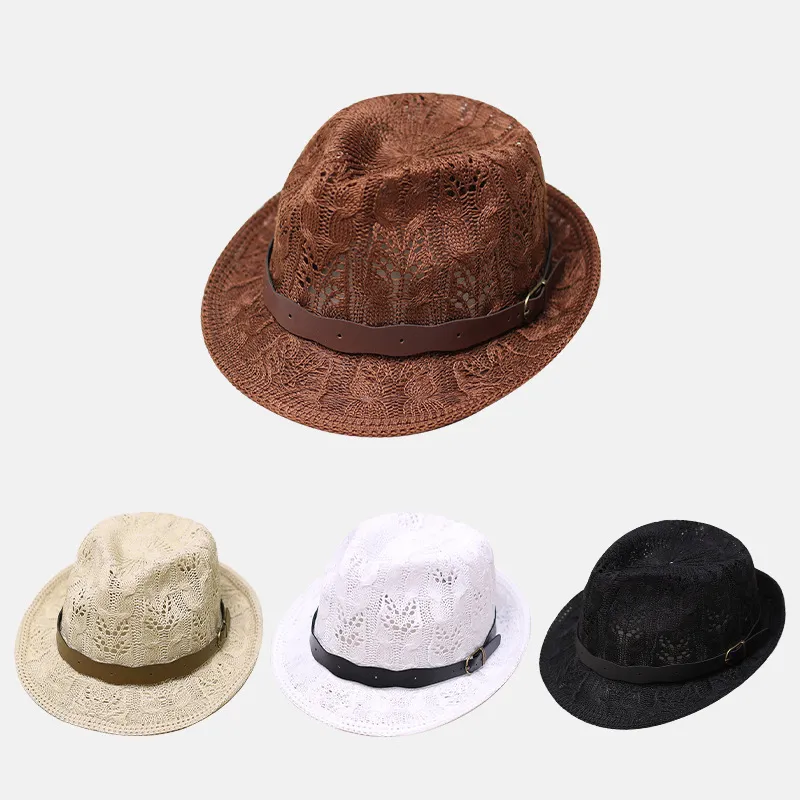 Ai Jiawei Straw Woven Top Hats Unisex-5