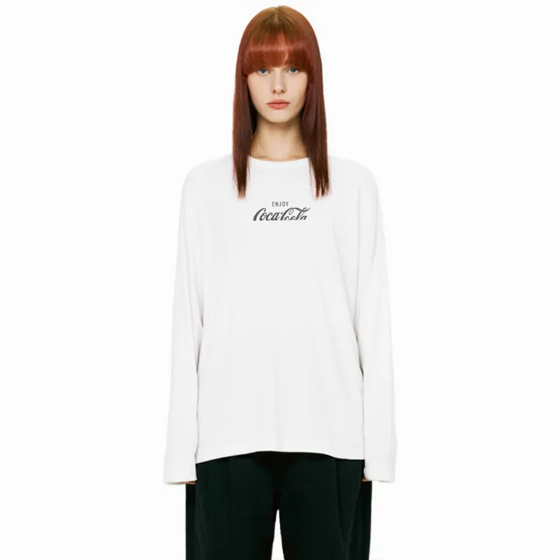 Coca Cola Drop Shoulder Sleeve T Shirt Women's-7
