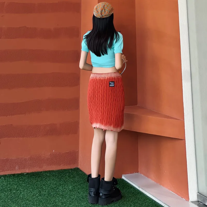 Coca Cola Casual Short Skirts Women's Autumn Orange-4