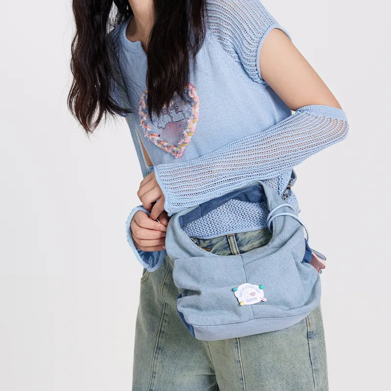 Miffy Denim Handbag Shoulder Bag Women's Yellow/Blue-13
