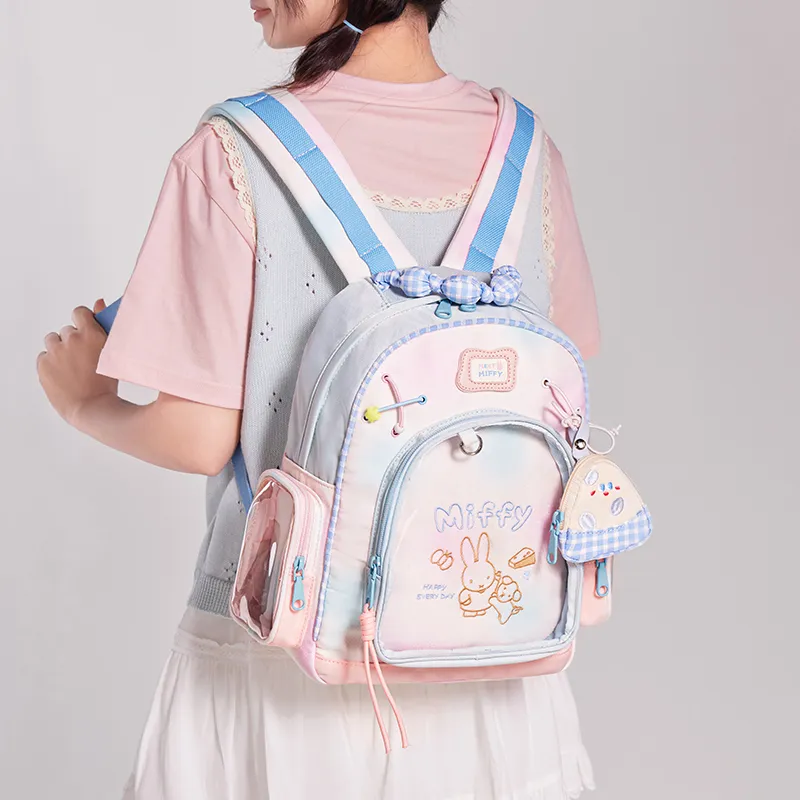 Miffy Fabric Backpack Women's Pink Blue/White Yellow-6
