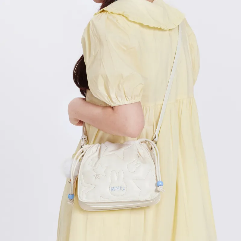 Miffy Synthetic Leather Shoulder Bag Bucket Bag Chain Bag Crossbody Bag Regular Women's White/Pink-7