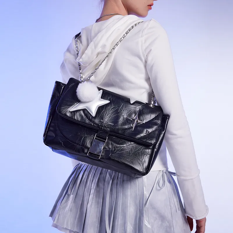 Miffy PU Shoulder Bag, Hobo Bag, Crossbody Bag, Shoulder Bag Women's Black/White-6