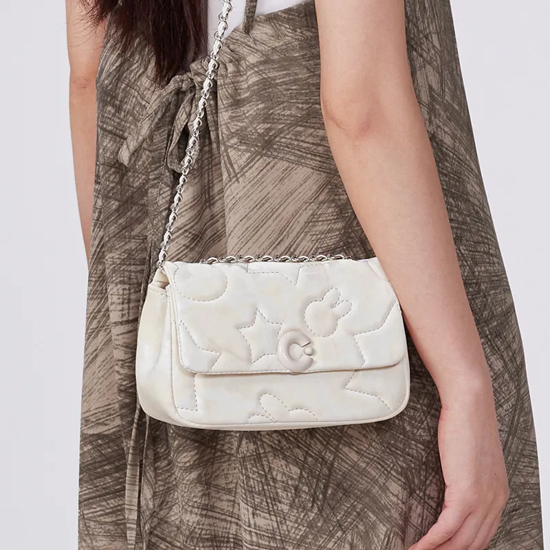 Miffy Synthetic Leather Shoulder Bag Crossbody Bag Women's Gray/White-21