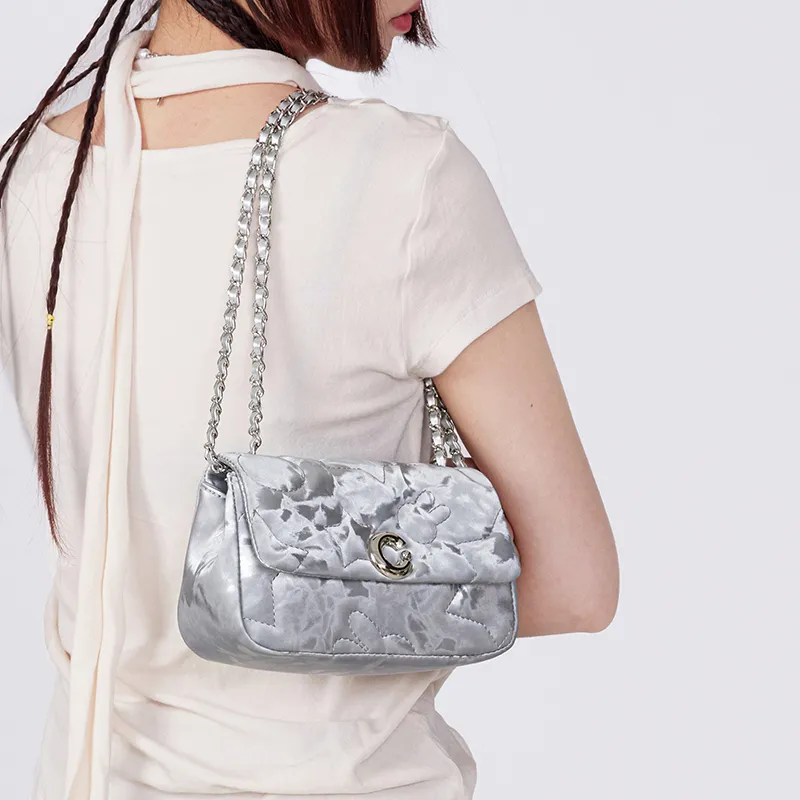 Miffy Synthetic Leather Shoulder Bag Crossbody Bag Women's Gray/White-11