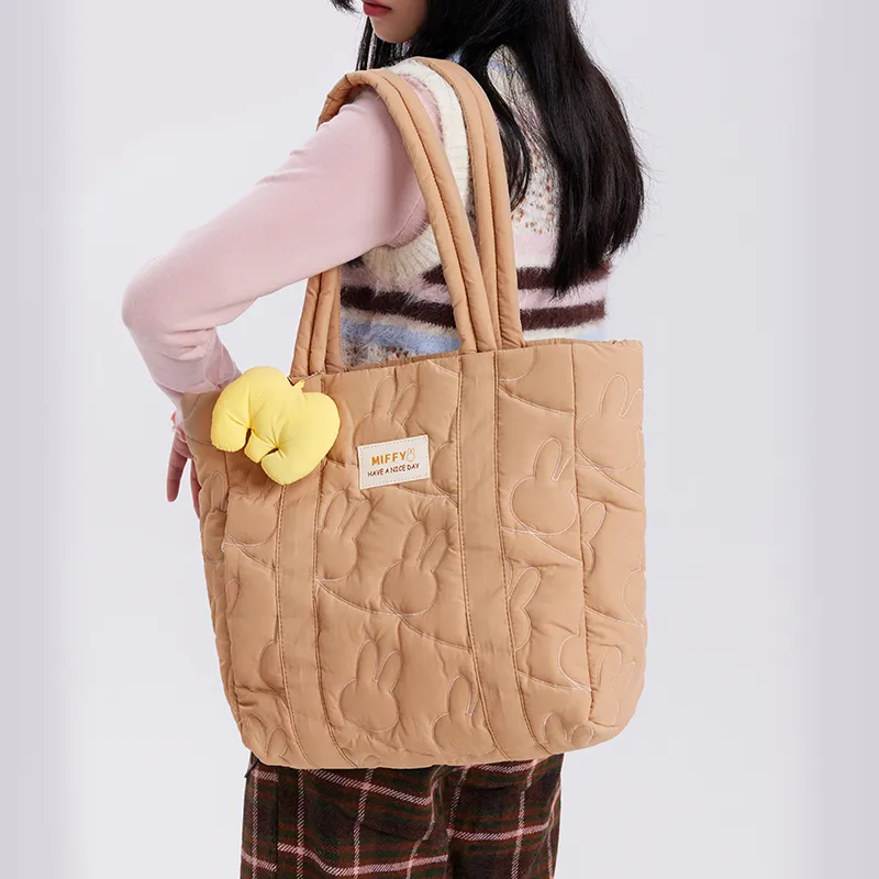 Miffy Oxford Totes Handbag Shoulder Bag Women's Ecru/Brown-10