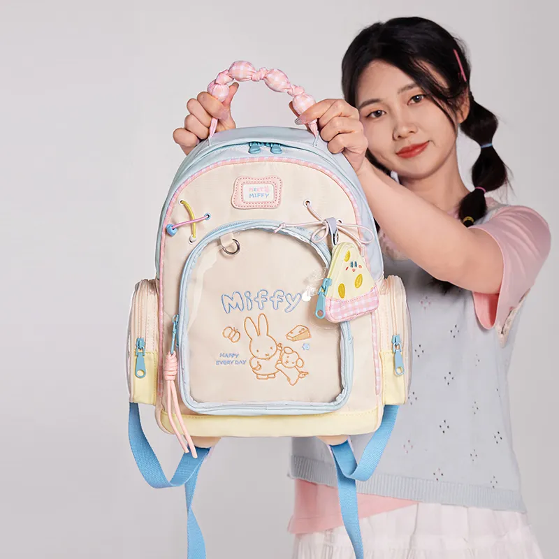 Miffy Fabric Backpack Women's Pink Blue/White Yellow-11