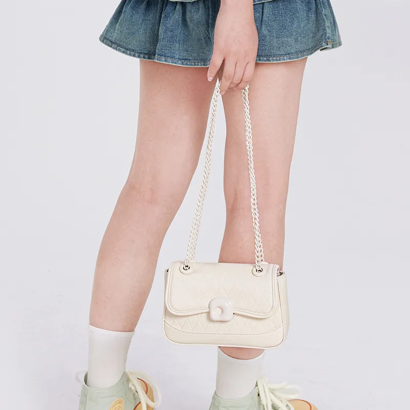 Miffy PU Chain Bag Small Square Bag Shoulder Bag Crossbody Bag Regular Women's Ecru/Pink-6