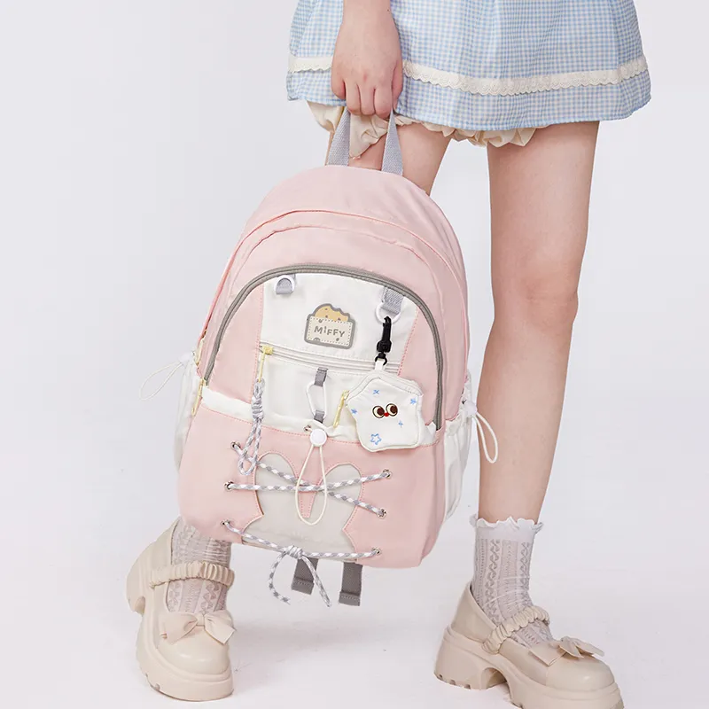 Miffy Fabric Backpack Large Size Women's Blue/Pink-18