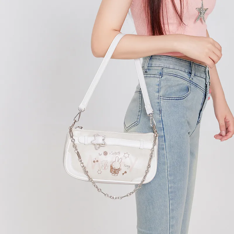 Miffy Synthetic Leather Portable Crossbody Bag Shoulder Bag Regular Women's Blue/White-16