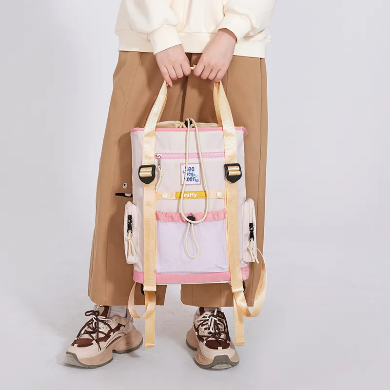 Miffy Oxford Backpack Regular Women's White/Pink/White/Coffee-6