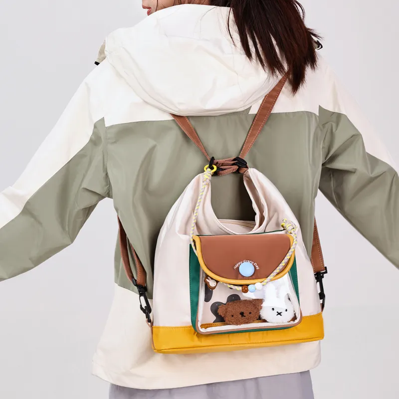 Miffy Fabric Backpack Shoulder Bag Regular Women's Khaki/Ecru-10