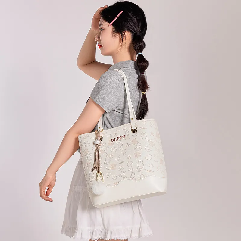 Miffy Pu Shoulder Bag Women's Ecru/Pink-9