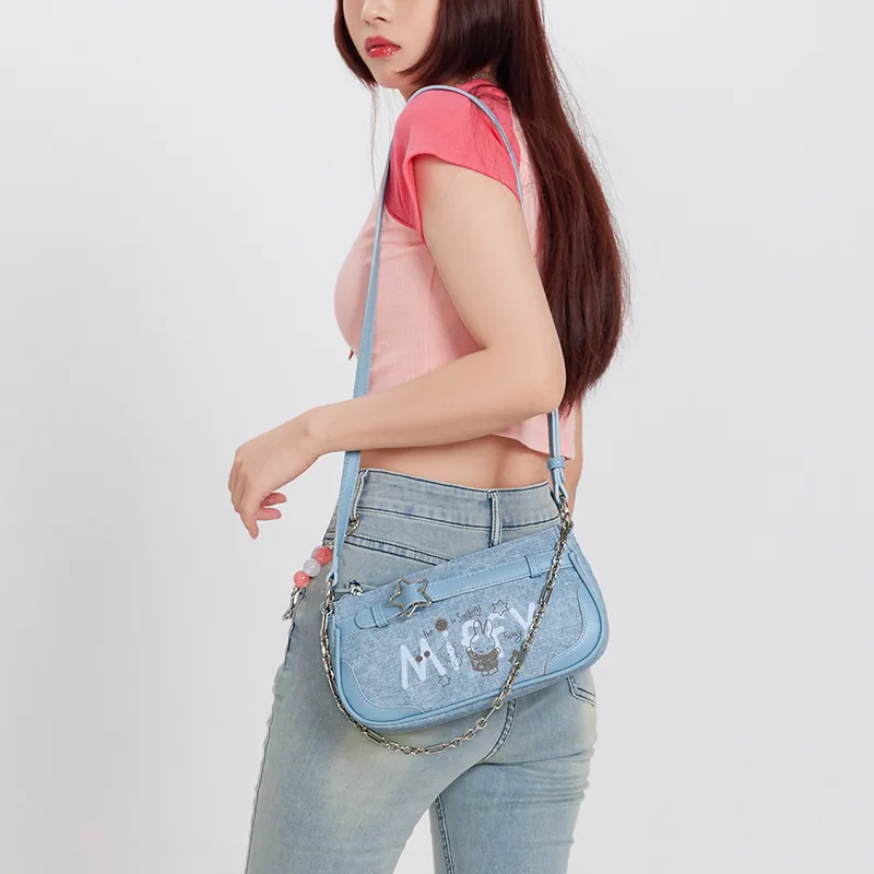 Miffy Synthetic Leather Portable Crossbody Bag Shoulder Bag Regular Women's Blue/White-8