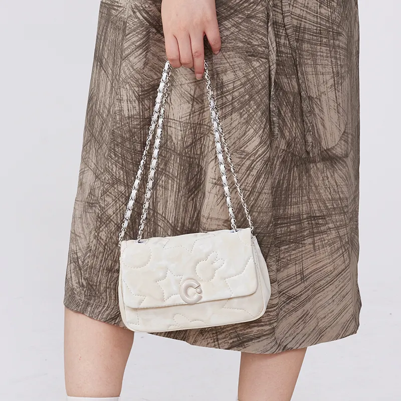 Miffy Synthetic Leather Shoulder Bag Crossbody Bag Women's Gray/White-20
