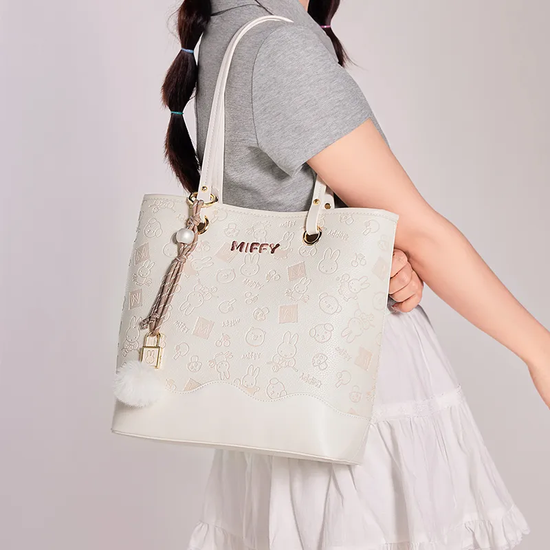 Miffy Pu Shoulder Bag Women's Ecru/Pink-6