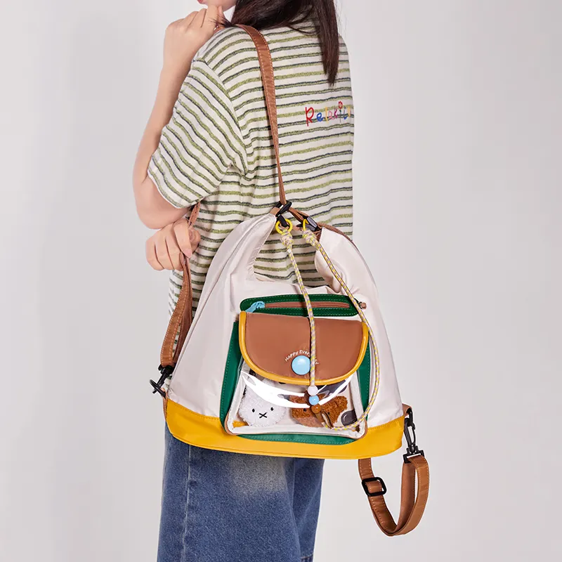 Miffy Fabric Backpack Shoulder Bag Regular Women's Khaki/Ecru-7