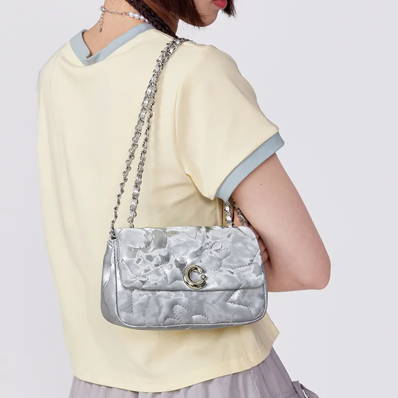 Miffy Synthetic Leather Shoulder Bag Crossbody Bag Women's Gray/White-7