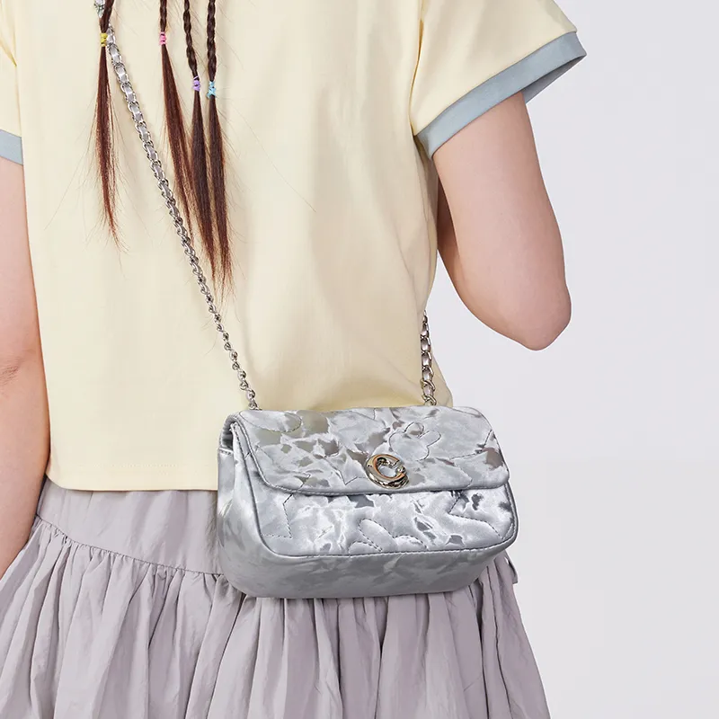 Miffy Synthetic Leather Shoulder Bag Crossbody Bag Women's Gray/White-10