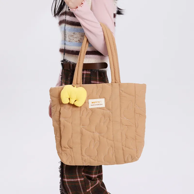 Miffy Oxford Totes Handbag Shoulder Bag Women's Ecru/Brown-11