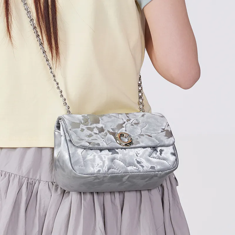 Miffy Synthetic Leather Shoulder Bag Crossbody Bag Women's Gray/White-8
