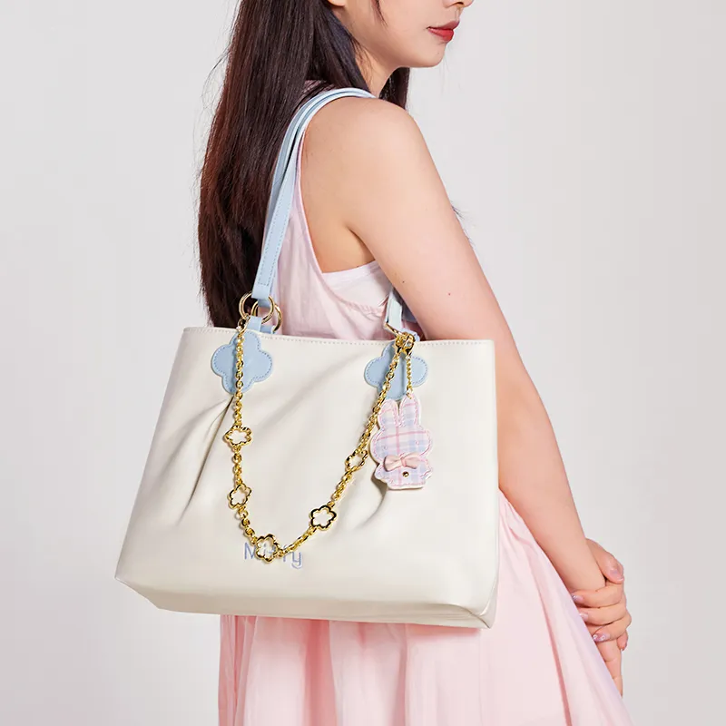 Miffy PU Tote Bag, Shopping Bag, Women's Bag, Shoulder Bag Women's White Blue/White-8