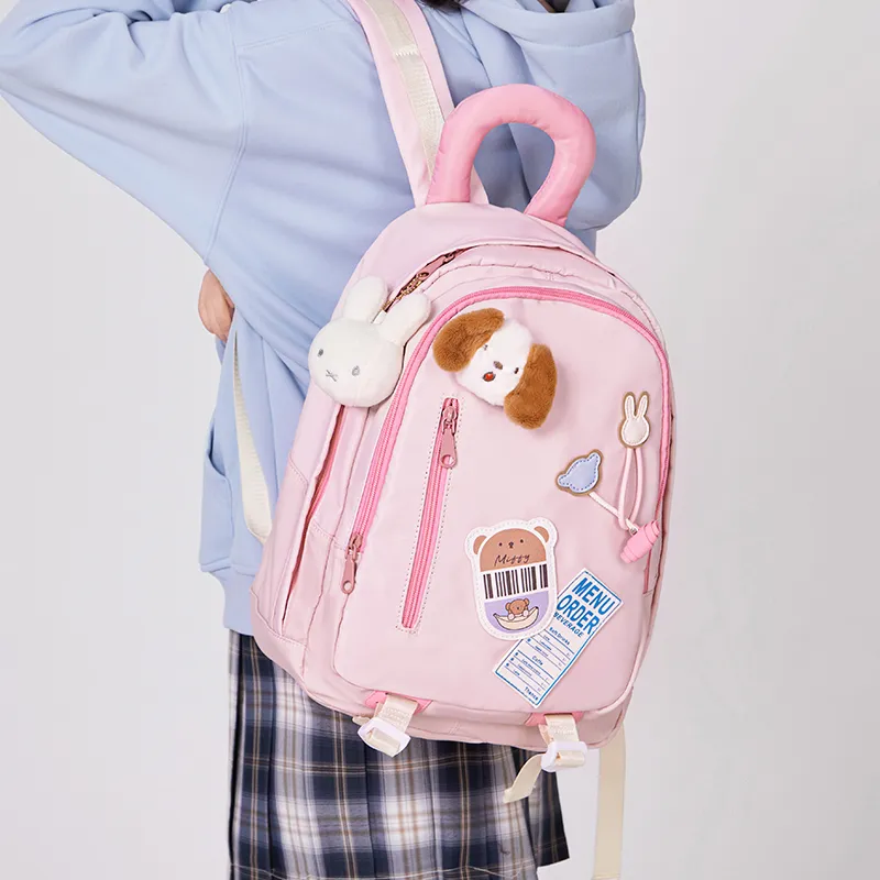 Miffy Fabric Backpack Regular Women's Ecru/Pink-14