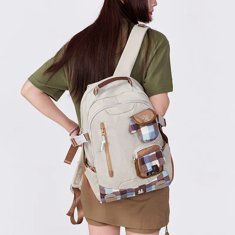 Miffy Fabric Backpack Women's Khaki/Pink-11