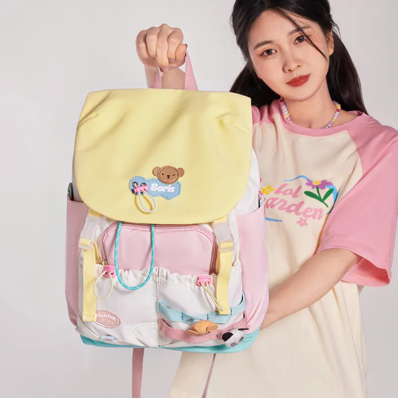 Miffy Fabric Backpack Regular Women's Pink, Yellow, Orange-5