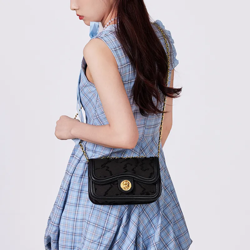 Miffy Fabric Shoulder Bag Crossbody Bag Women's White/Black-17