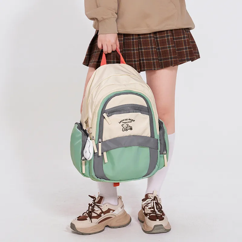 Miffy Oxford Backpack Large Size Women's Pink/Green-10