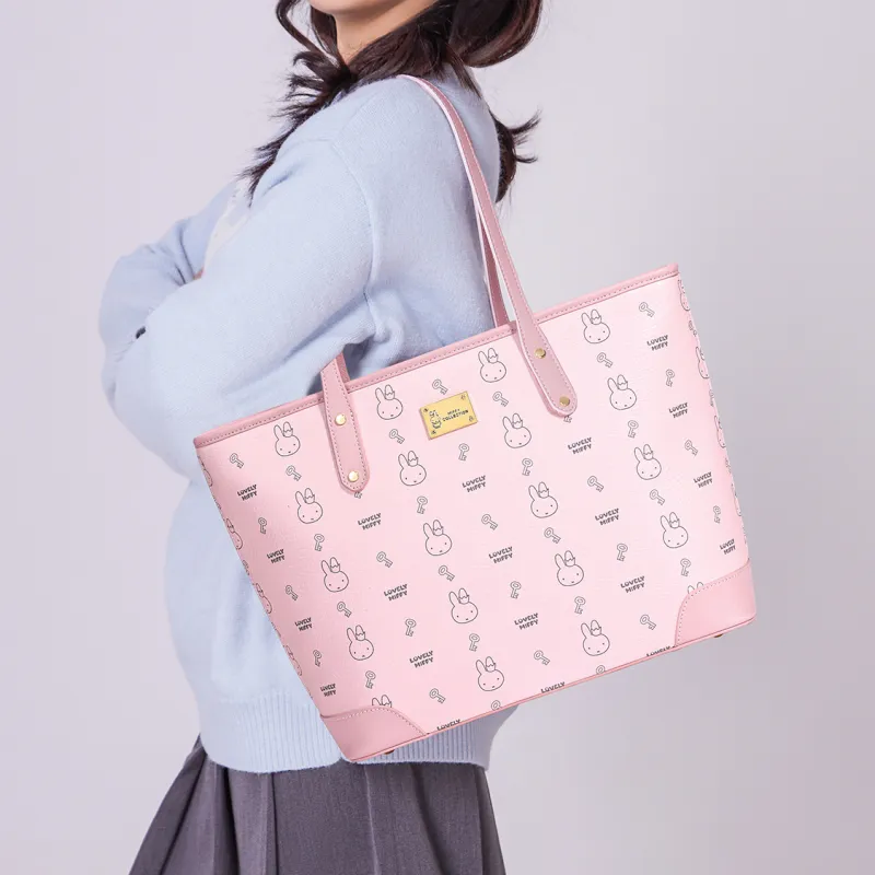 Miffy Synthetic Leather Tote Bag, Shopping Bag, Shoulder Bag Women's Multicolor-7