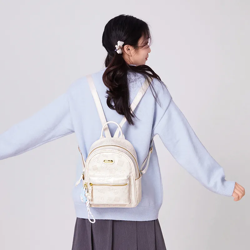 Miffy Synthetic Leather Backpack Women's Ecru/Pink-6