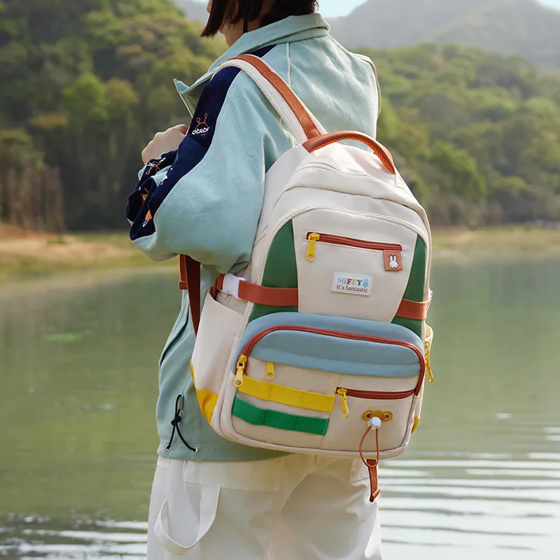 Miffy Oxford Backpack Large Size Women's Green/Brown-8