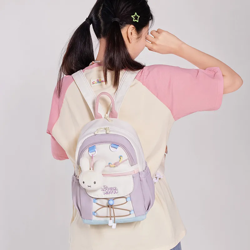Miffy Fabric Sling Bag Backpack Medium Size Women's Yellow/Blue White-12