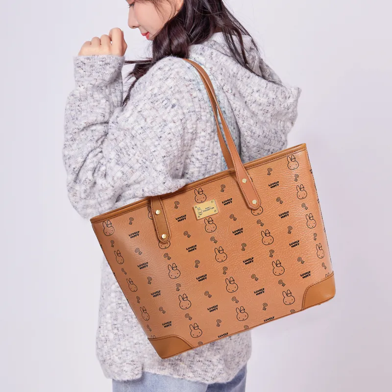 Miffy Synthetic Leather Tote Bag, Shopping Bag, Shoulder Bag Women's Multicolor-11