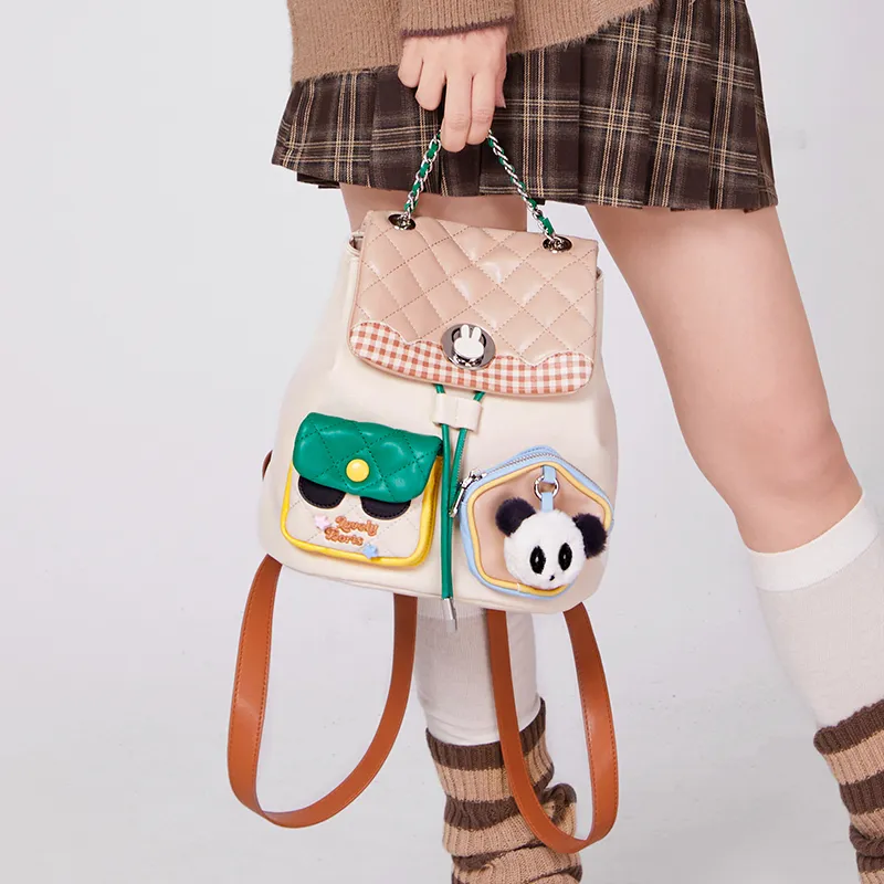 Miffy Synthetic Leather Backpacks Backpack Regular Women's Khaki/Ecru-4