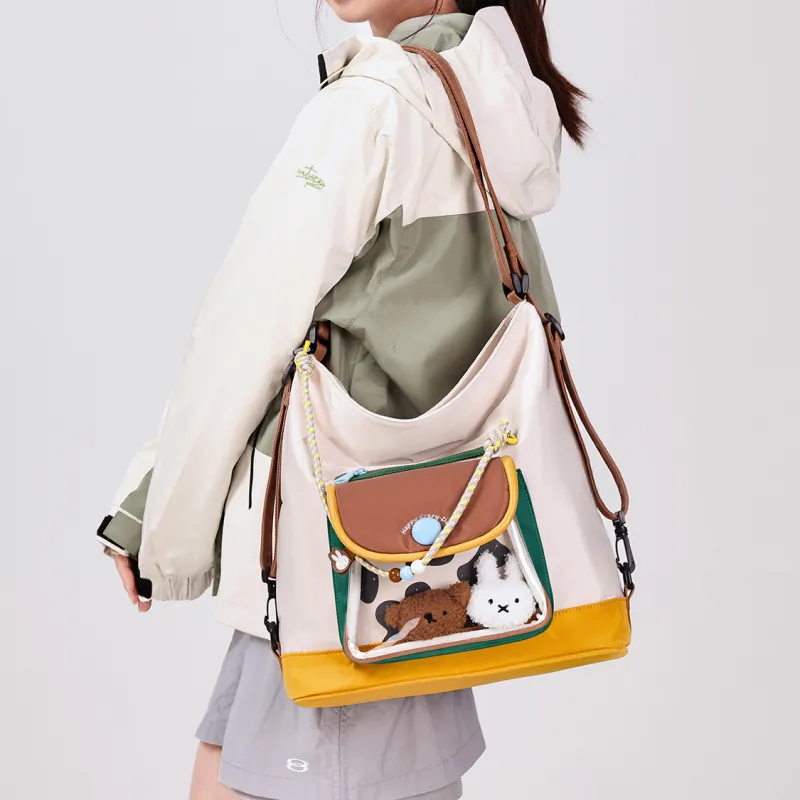 Miffy Fabric Backpack Shoulder Bag Regular Women's Khaki/Ecru-9