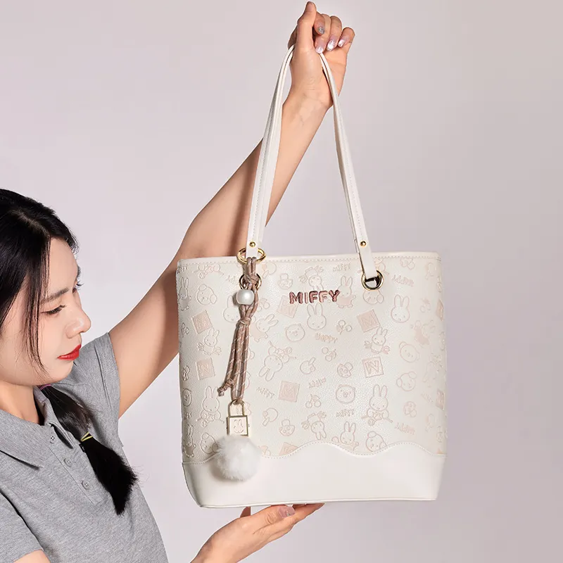 Miffy Pu Shoulder Bag Women's Ecru/Pink-8