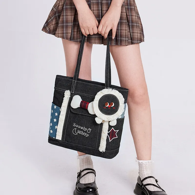 Miffy Fabric Shoulder Bag Women's Blue/Black-12