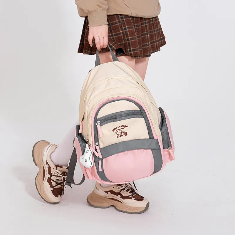 Miffy Oxford Backpack Large Size Women's Pink/Green-6