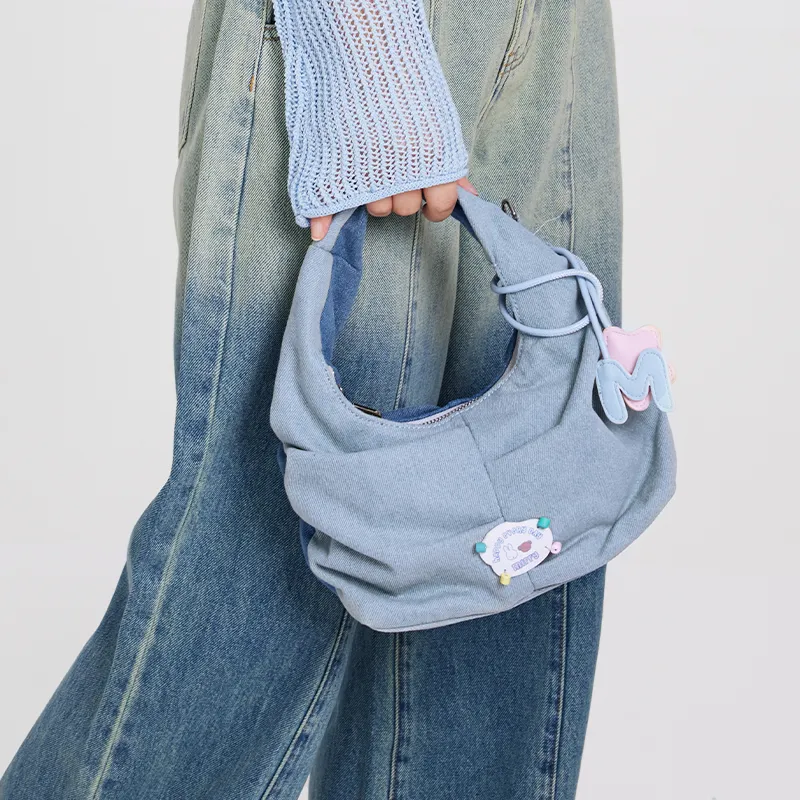 Miffy Denim Handbag Shoulder Bag Women's Yellow/Blue-14