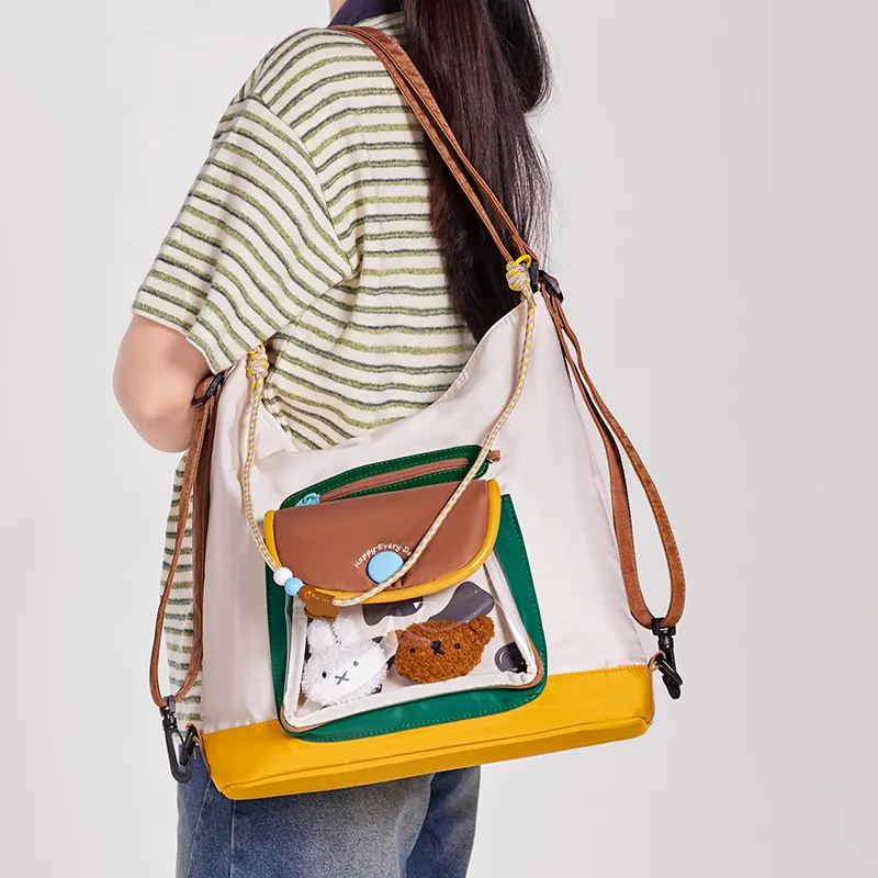 Miffy Fabric Backpack Shoulder Bag Regular Women's Khaki/Ecru-8
