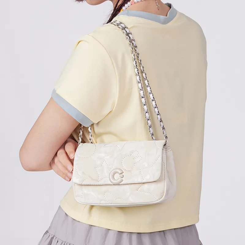 Miffy Synthetic Leather Shoulder Bag Crossbody Bag Women's Gray/White-18
