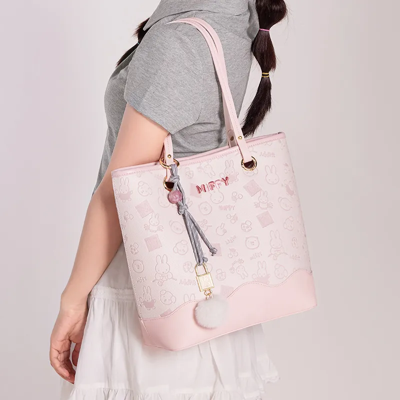 Miffy Pu Shoulder Bag Women's Ecru/Pink-13