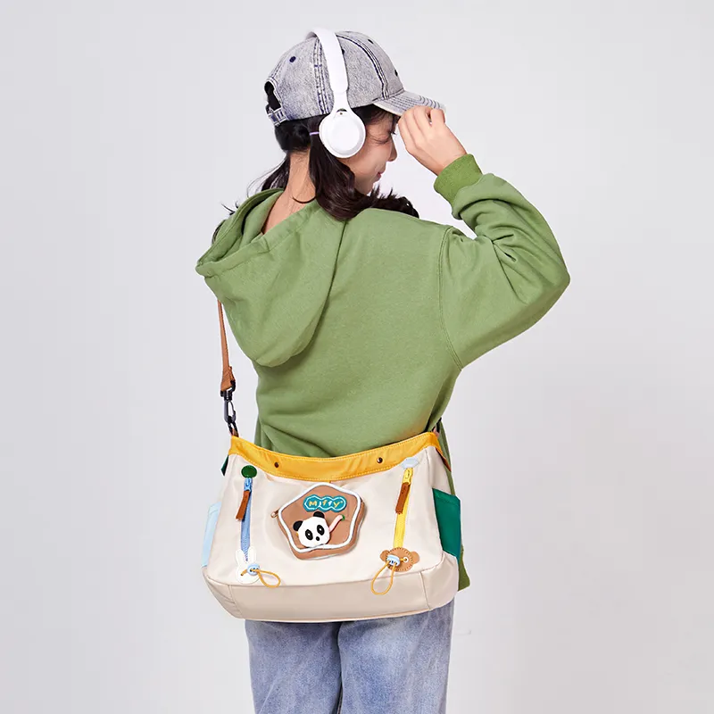 Miffy Fabric Shoulder Bag Women's Khaki/powder Blue-8