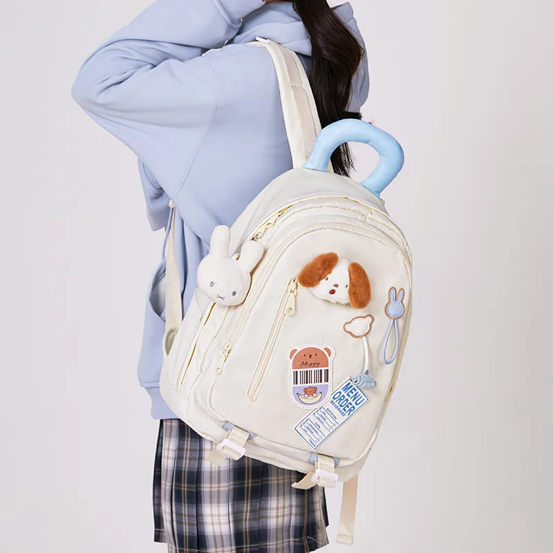 Miffy Fabric Backpack Regular Women's Ecru/Pink-7