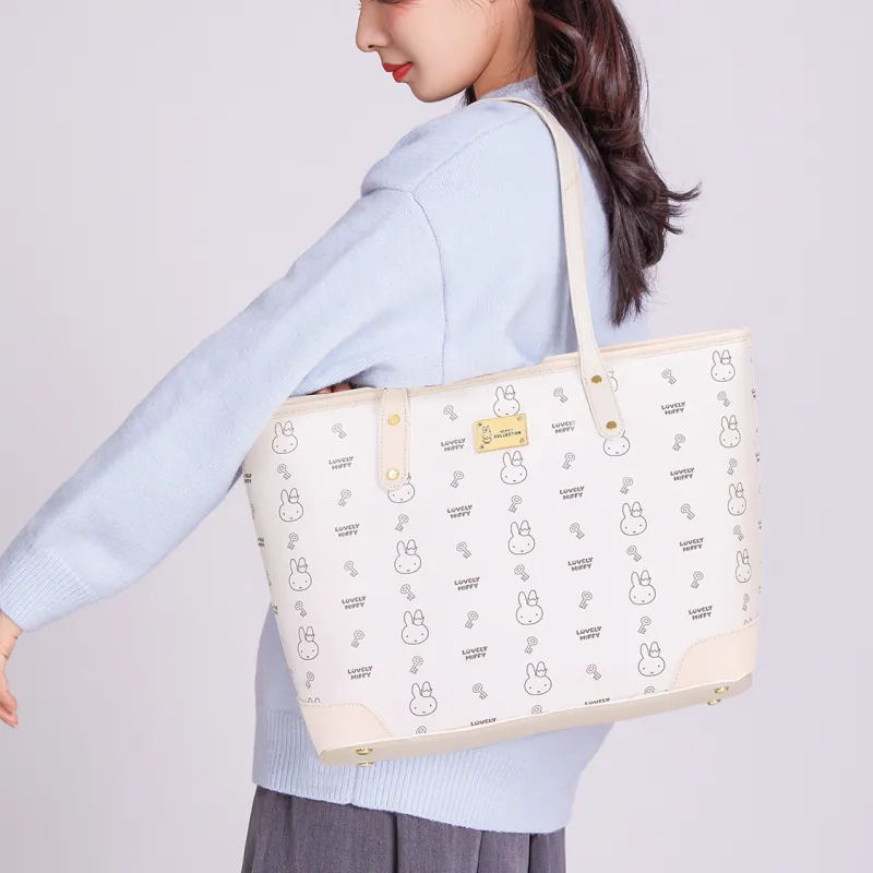 Miffy Synthetic Leather Tote Bag, Shopping Bag, Shoulder Bag Women's Multicolor-4